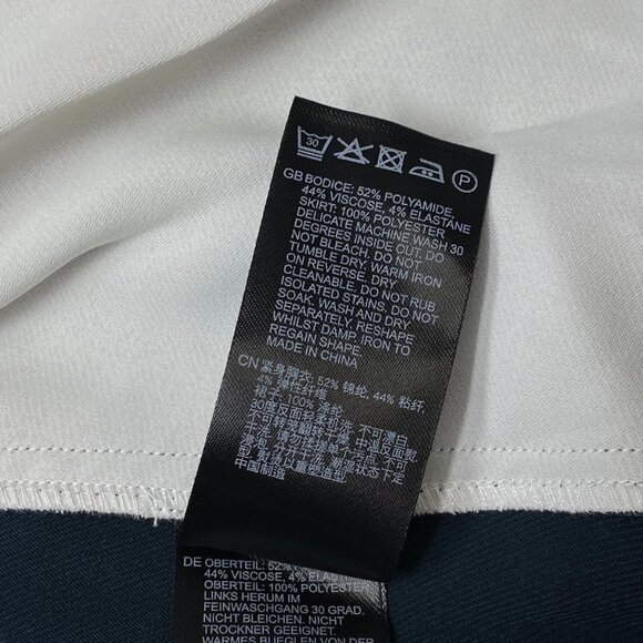 NEW REISS Midi Dress Black Size M Petite Faro Hybrid Colourblock Sleeveless - Picture 10 of 10